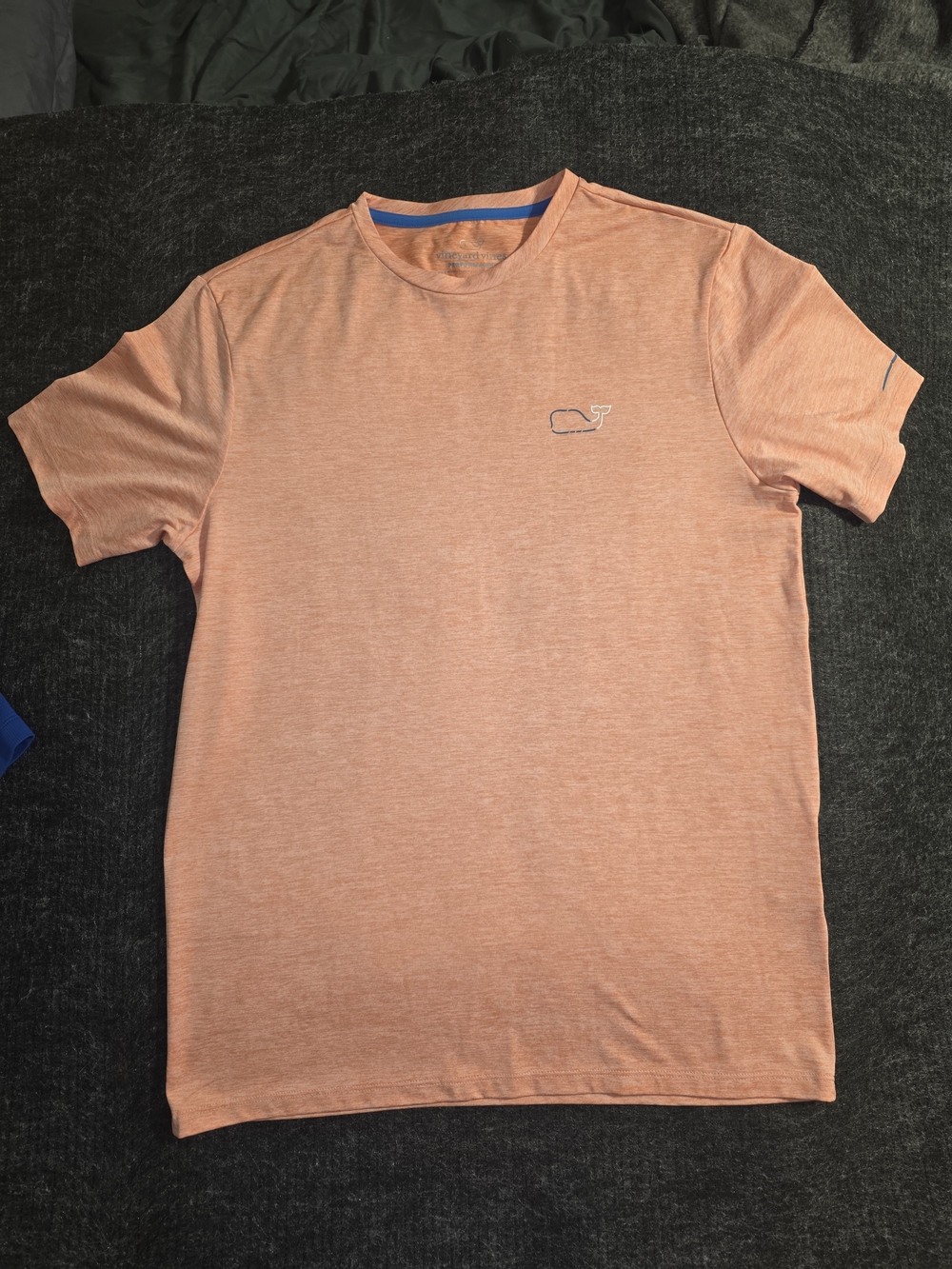 Vineyard Vines Heathered Coral Crew with Whale Logo